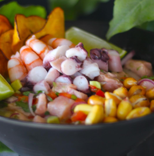 Sushi Ceviche salmón, camarones y pulpo - Umbral PV